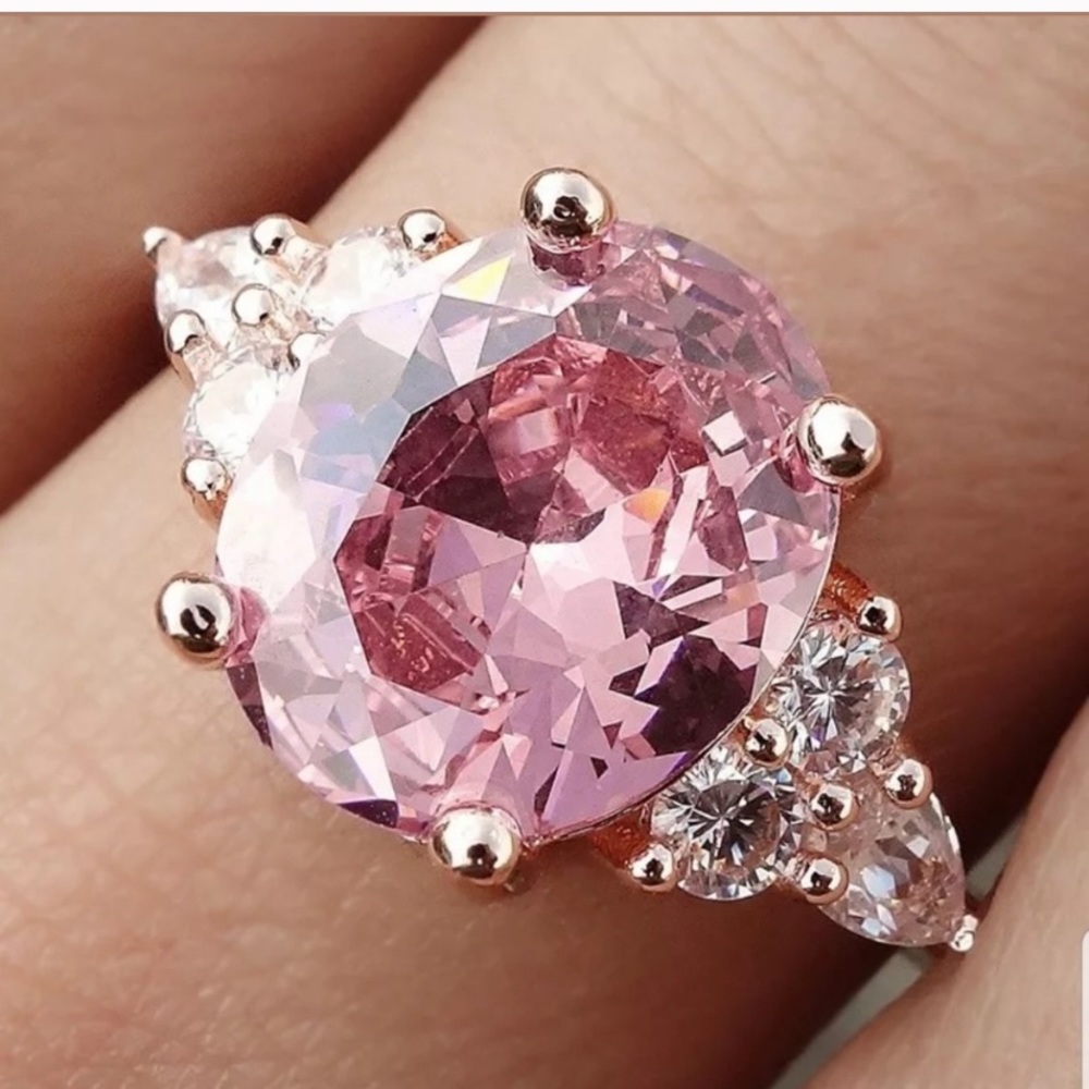 Pink Sapphire Ring | Size 7 - Picture 3 of 6